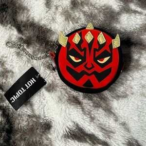 HER UNIVERSE STAR WARS black red darth maul coin purse keychain, NWT.